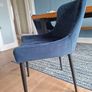 2x navy velvet dining chairs Image 4