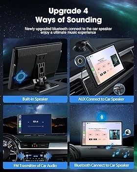 9 Inch Wireless Car Stereo with Apple Carplay and Android Auto,Portable Touch Screen GPS Navigation for Car,Car Audio Receivers with Bluetooth,Airplay,AUX,Screen for All Vehicles