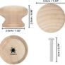 Round Unfinished Wood Knobs with Screws (20 Pack) - 3.4 x 2.5cm / 1.34 x 0.98 Inches - Natural Wooden Birch Door Knob Hardware - Furniture Cabinet, Wardrobe, Cupboard & Drawer Pull Handles (FREE POSTAGE) Image 2