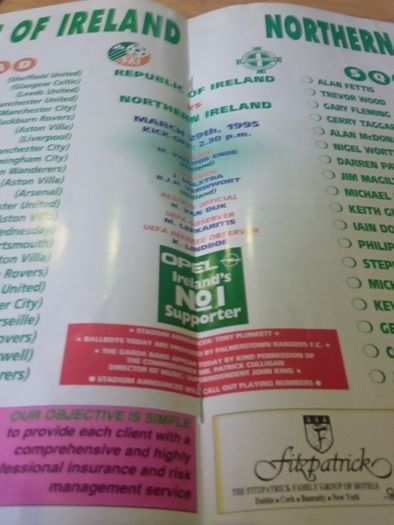 Irish International Football Programme