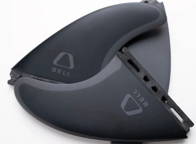 Bell Medium Thruster Surfboard Fins Full Fibreglass Black
