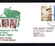 1978 Ireland 50th Anniversary of the First East to West Transatlantic Flight Ireland Commemorative Stamp Illustrated The Irish Times First Day Cover (FDC)