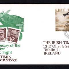 1978 Ireland 50th Anniversary of the First East to West Transatlantic Flight Ireland Commemorative Stamp Illustrated The Irish Times First Day Cover (FDC)
