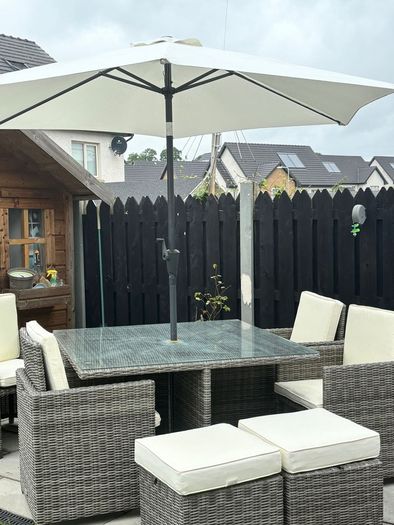 Hamilton 4 Seat Cube Outdoor Furniture Set with Glass Table