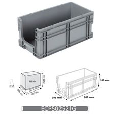 Storage Container Euro Tote Stackable Open Front Parts