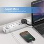 Extension Lead USB, Power Socket with 3 Outlet 4 USB Charging Station Power Strip USB with 2m Power Lead-White Image 7