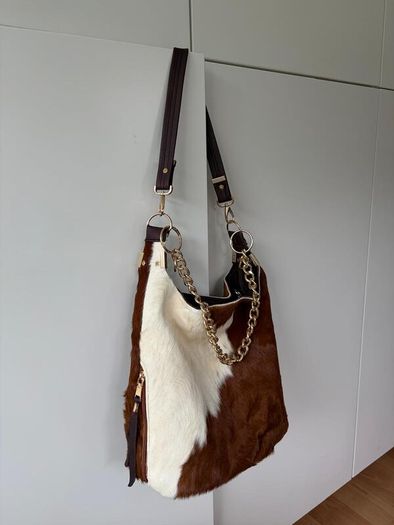 Cow hide handmade bag