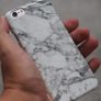White Marble Pattern prinred Hard Cover for any iPhone Image 2
