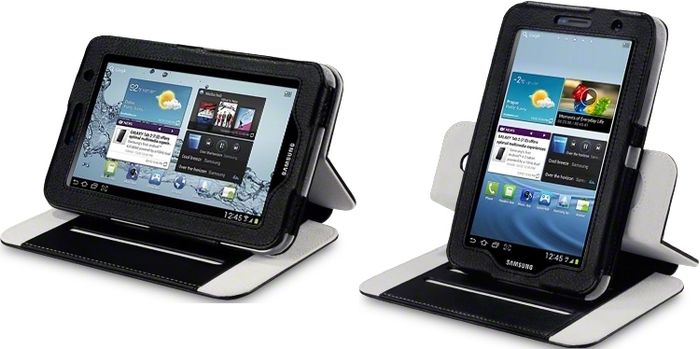 New Samsung Galaxy Tab 2 7.0 / P3100 Pu Leather Folio Wallet Case W/ Stand Black