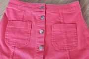 H+M coral denim mini skirt size UK 6