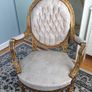 2 Antique Gold chairs with oval back Image 3