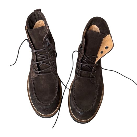 Eleventy Brown Leather & Suede Boots