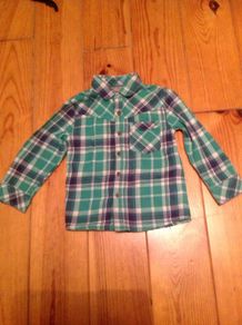 NEXT Green Checked Shirt Age 2-3