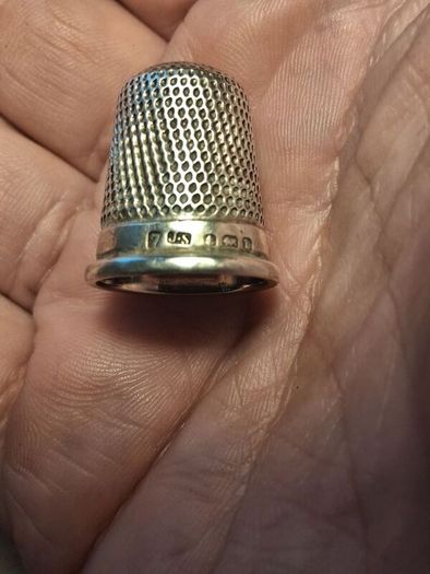 Early 20th Century Sterling Silver Money Clip and Thimble
