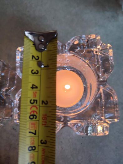 Set Of 2 Crystal Nightlight Or Candle Holder No Stamp.