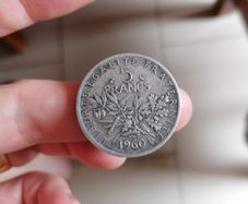 1960 France Silver 5 Francs Coin