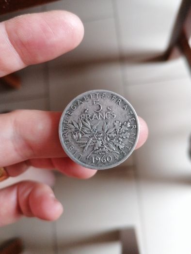 1960 France Silver 5 Francs Coin