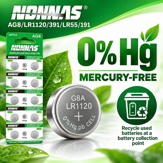 10 Batteries AG8 LR1120 1.5V Alkaline Button Cell