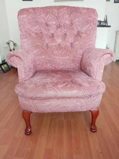 vintage chair with Queen Anne curved legs