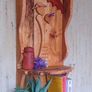 Rustic driftwood couple floating shelf / display Image 2