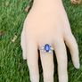 Antique Art Deco Sapphire & Diamond Ring - Platinum Image 9