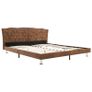 Bed Frame Brown Faux Suede Leather 150x200 cm Image 2