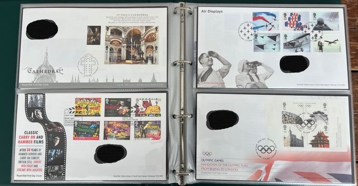 Collection of  78 UK First Day Cover stamps 2007 to 2009 in album