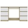 Writing Desk White and Sonoma Oak 140x50x77 cm Chipboard Image 4
