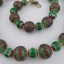 Antique Venetian Style Stripe & Chevron Glass Beads Necklace Image 10