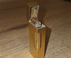Vintage Dunhill Rollagas Lighter Gold Plated Barley Pattern Swiss Made