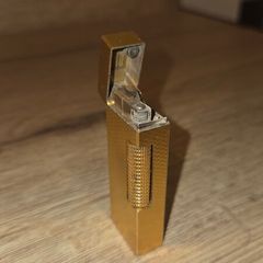 Vintage Dunhill Rollagas Lighter Gold Plated Barley Pattern Swiss Made