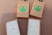 silver Gra (love )pendant &amp; matching earrings