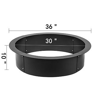 Fire Pit Ring/Liner Easy to Assemble Install Q235 Steel Outside Diameter 36" for Outdoor Camping Fishing Barbecue