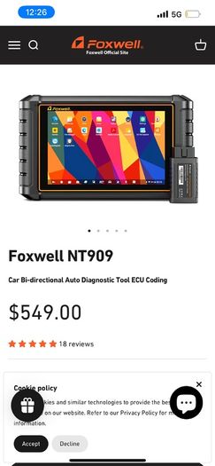 2025 New FOXWELL NT909 Car Bidirectional Diagnostic Scan Tool ECU Coding All System 30+ Reset CANFD/DOIP OBD2 Automotive Scanner