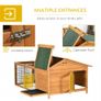 Wooden Rabbit Hutch Outdoor, Guinea Pig Hutch, Detachable Pet House Animal Cage with Openable Run and Roof, Lockable Door, and Slide-out Tray, 146 x 95 x 69cm Image 6