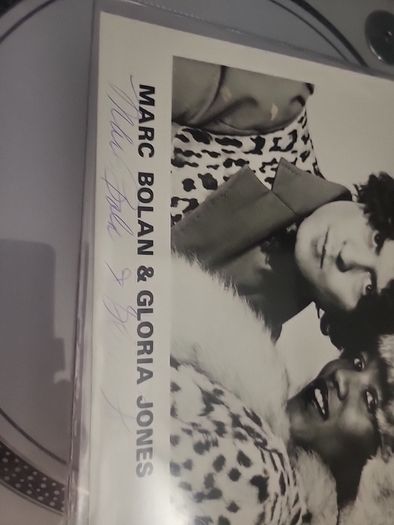Marc Boland and Gloria Jones signed picture