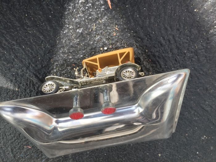 Vintage Tray with Car Figurine