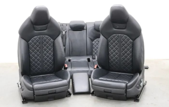 AUDI A6 C7 4G Quattro Black Piano Interior Trim. Flat Button Multi Function Steering Wheel. Super Sport Sline Seats Front Armrest.