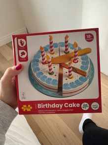Big jigs birthday cake wooden play food - brand new unopened