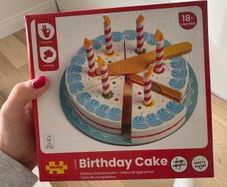 Big jigs birthday cake wooden play food - brand new unopened