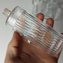 308 - Set of 4 Vintage Decorative Ribbed Collectible Clear Glass Bottles Image 2
