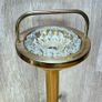 Vintage Brass Floor Standing Ashtray with Glass - Mid Century - Pedestal Image 2