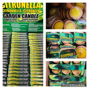 150 Items Mixed Citronella Outdoor Candles - Insect Repellant - Job Lot