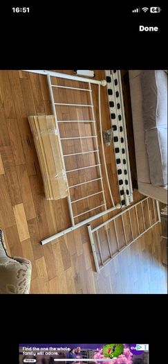 white metal double bed