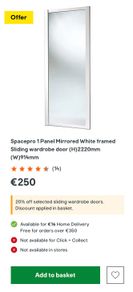 White Wardrobe Mirror Sliding Door
