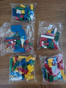 Lego box with bagged Lego assortment