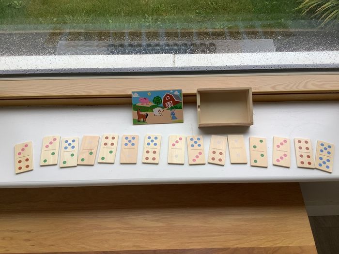 Wooden dominos & shape colour matching.