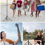 71'' Phone Tripod Stand, Extendable Reinforced Aluminum Phone Stand with Wireless Remote, Stable Cellphone Tripod Compatible with iPhone 14/13/12 Galaxy S23/S22 Huawei. Image 6