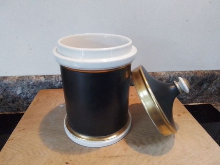 Portmeirion Black/Gold Canister 1960's-1970's