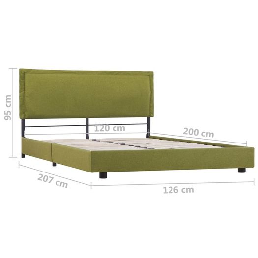 Bed Frame Green Fabric 120x190 cm